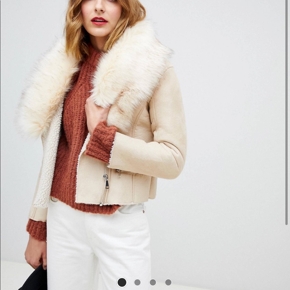 Barney’s Originals Jacket faux fur collar